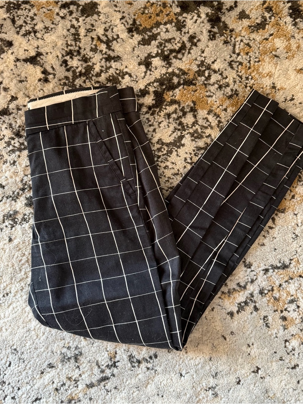 H&M Black Windowpane Dress Pants - Classic Tailored Fit